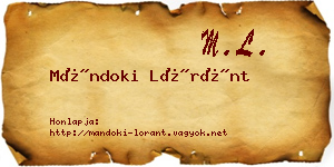 Mándoki Lóránt névjegykártya