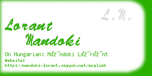 lorant mandoki business card